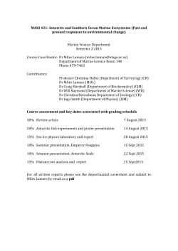 MARI 431: Antarctic and Southern Ocean Marine Ecosystems (Past