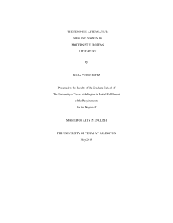 THE FEMININE ALTERNATIVE: MEN AND WOMEN IN MODERNIST