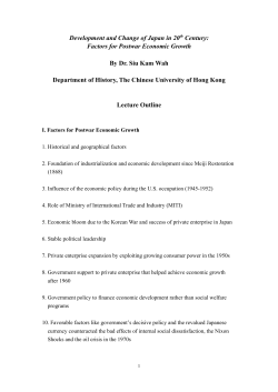 Development and Change of Japan in 20th Century: Factors for