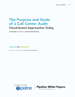 The Purpose and Goals of a Call Center Audit