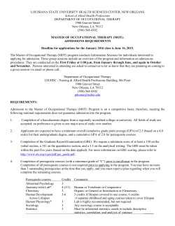 Master of Occupational Therapy (MOT)