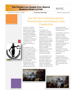 The First Annual Emancipation Proclamation MS Freedom Day