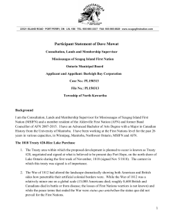 Participant Statement of Dave Mowat