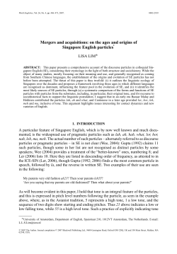 Mergers and acquisitions: on the ages and origins of Singapore