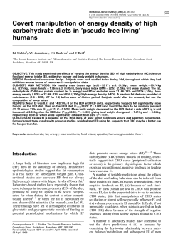 Covert manipulation of energy density of high carbohydrate