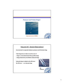 Pressure and Friction Drag II Drag and Lift &ndash; General Observations I