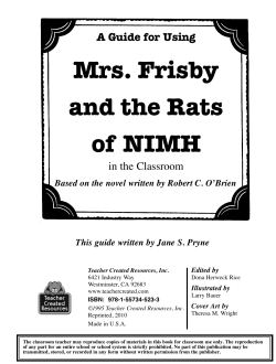 Mrs. Frisby and the Rats of NIMH