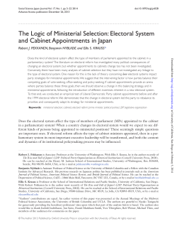 The Logic of Ministerial Selection: Electoral System and Cabinet
