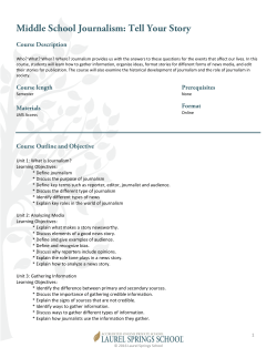 Middle School Journalism: Tell Your Story