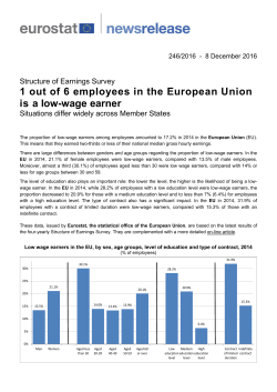 1 out of 6 employees in the European Union is a low