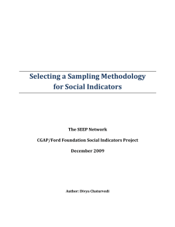 SEEP sampling methodology for social indicators