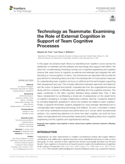 Technology as Teammate: Examining the Role of External Cognition