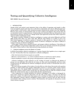 Testing and Quantifying Collective Intelligence
