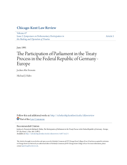 The Participation of Parliament in the Treaty Process in the Federal