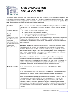 civil damages for sexual violence