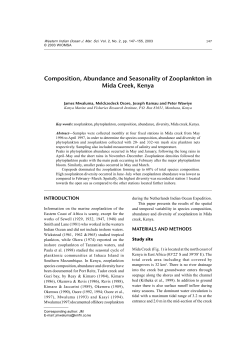 Composition, Abundance and Seasonality of Zooplankton in Mida
