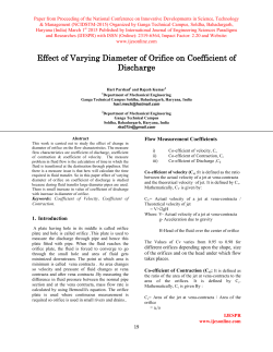 Effect of Varying Diameter of Orifice on Coefficient of Discharge