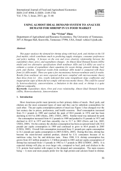 Using Almost Ideal Demand System to Analyze Demand for Shrimp