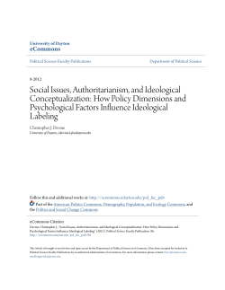Social Issues, Authoritarianism, and Ideological