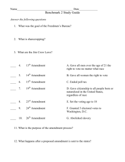 Benchmark 2 Study Guide