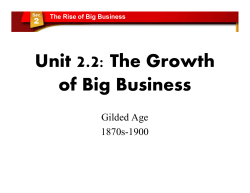 Unit 2.2 The Growth of Big Business