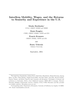 Interfirm Mobility, Wages, and the Returns to Seniority and