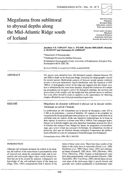 Megafauna from sublittoral to abyssal depths - Archimer