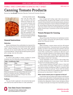 Canning Tomato Products - OSU Extension | Lucas County