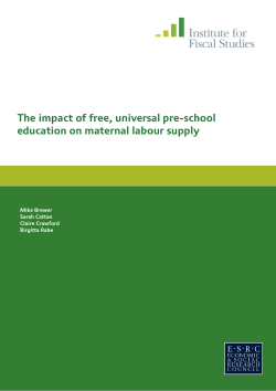 The impact of free, universal pre-school education on maternal