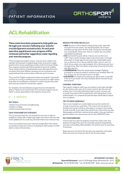 ACL Rehabilitation - OrthoSport Victoria