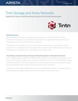 Tintri Storage and Arista Networks