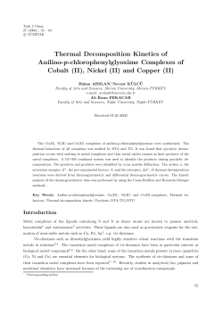 Thermal Decomposition Kinetics of Anilino-p