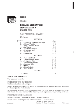 English An Inspector Calls Higher Paper