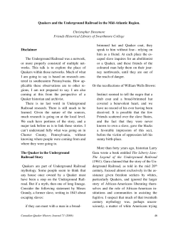 Quakers and the Underground Railroad in the Mid