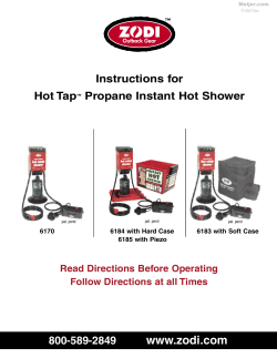 Instructions For Hot Tap Propane Instant Hot Shower