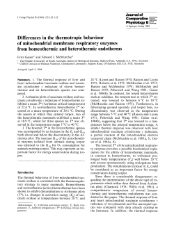 Differences in the thermotropic behaviour of mitochondrial