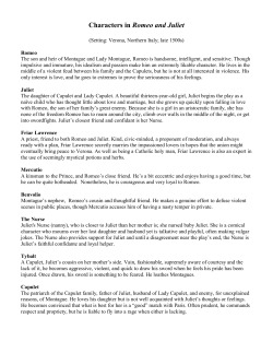 Characters in Romeo and Juliet