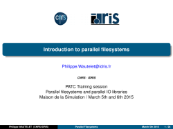 Introduction to parallel filesystems