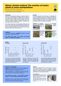 The reaction of tundra plants to snow manipulations