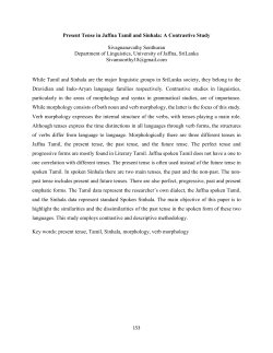 Present Tense in Jaffna Tamil and Sinhala: A Contrastive Study