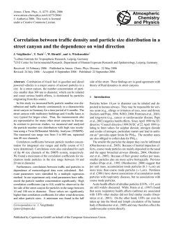 Correlation between traffic density and particle size distribution in a