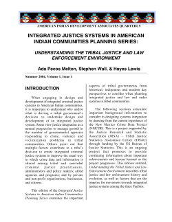 INTEGRATED JUSTICE SYSTEMS IN AMERICAN INDIAN