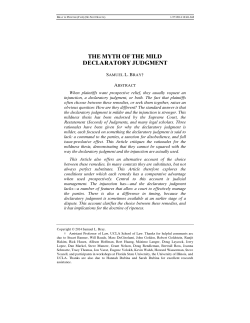 The Myth of the Mild Declaratory Judgment