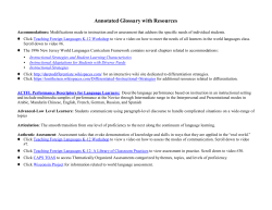 Annotated Glossary With Resources