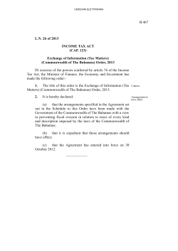 (Tax Matters) (Commonwealth of the Bahamas)