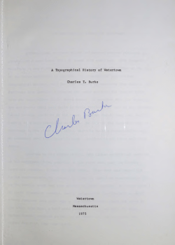 A Topographical History of Watertown Watertow