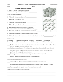 Structure of Sodium Chloride 1. Which of the