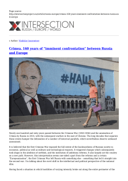 Crimea. 160 years of &ldquo;imminent confrontation&rdquo; between Russia and