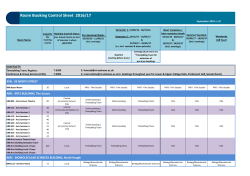 Room Booking Control Sheet 2016/17