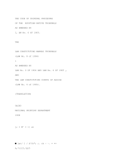 THE CODE OF CRIMINAL PROCEDURE OF THE EGYPTIAN NATIVE TRIBUNALS AS